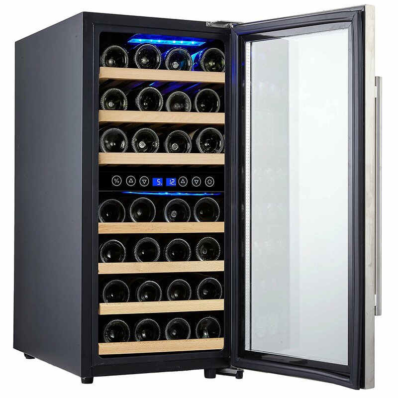 Phiestina 33 Bottle Dual Zone Freestanding Wine Cooler